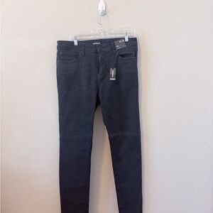 New Express Gray Hyper Stretch Skinny Jeans